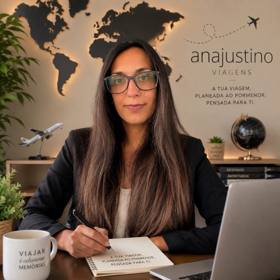 Ana Justino, consultora de viagens, na sua secretária na Lousã